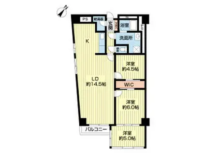 山下公園ハイツ(3LDK/1階)の間取り写真