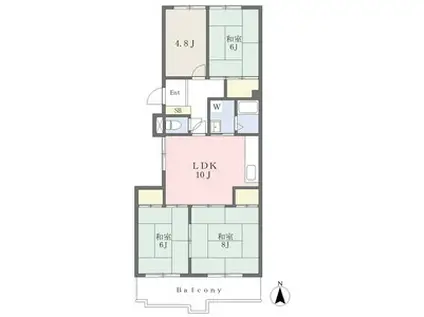 コーポラス牧野(4LDK/1階)の間取り写真