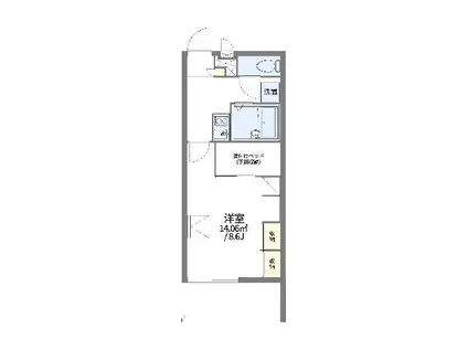 レオパレス南道伯(1K/1階)の間取り写真