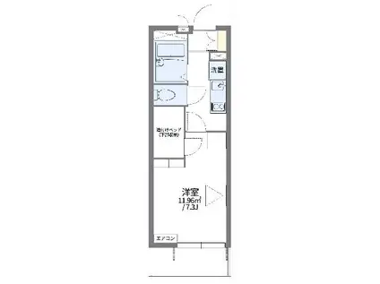 レオパレスSUGIYAMAⅢ(1K/1階)の間取り写真