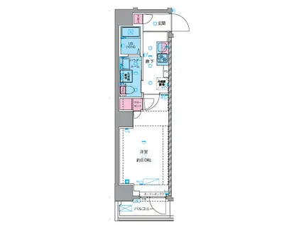 GENOVIA南千住Ⅶ(1K/5階)の間取り写真