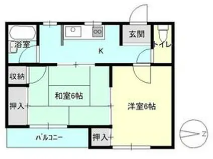 アップルツリー(2K/2階)の間取り写真