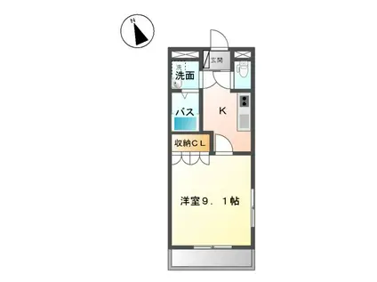 パーソナルⅢ城西(1K/1階)の間取り写真