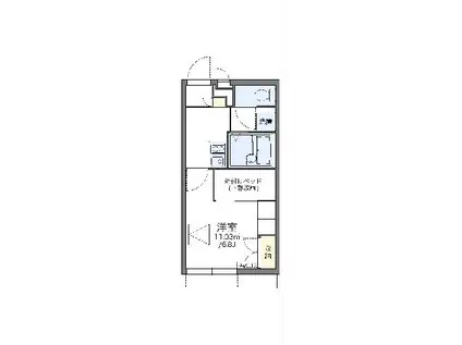 レオパレスLOTUS坂下(1K/1階)の間取り写真