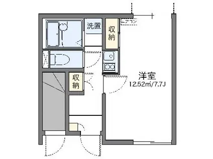 レオネクスト四女子西(1K/1階)の間取り写真