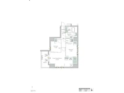 ワンルーフレジデンス中野(2LDK/4階)の間取り写真