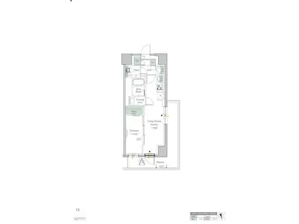 ワンルーフレジデンス中野(1LDK/9階)の間取り写真