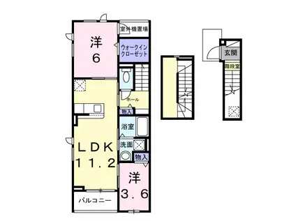サン・シーロ Ⅱ(2LDK/3階)の間取り写真