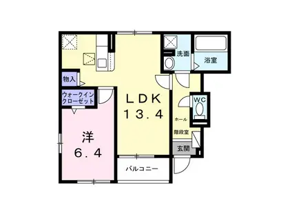 ハウス フェリーチェ Ⅱ(1LDK/1階)の間取り写真