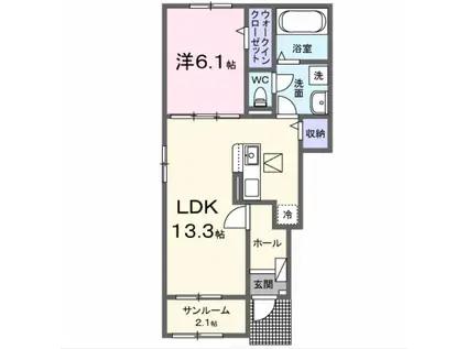 エスポワールMⅥ(1LDK/1階)の間取り写真