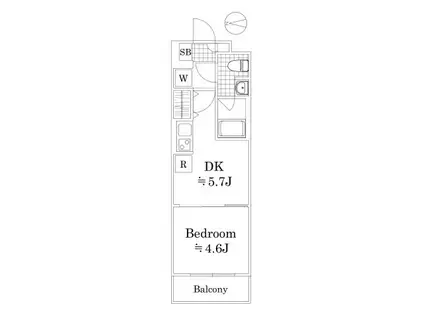 ラフィスタ鷺ノ宮(1DK/3階)の間取り写真