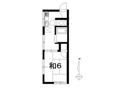 横山荘(1K/1階)の間取り写真