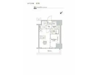 ARKMARKお花茶屋(1K/6階)の間取り写真