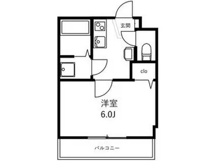グランシャレー堀切菖蒲園Ⅲ(1K/3階)の間取り写真