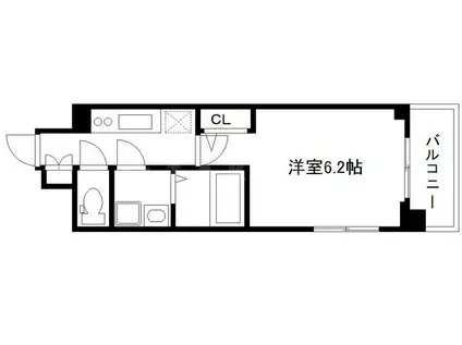 エスリード本町靭公園レジデンス(1K/9階)の間取り写真