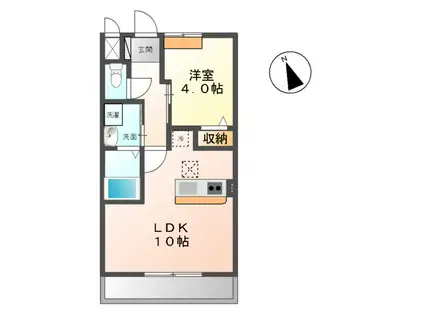 フォルトゥーナ(1LDK/1階)の間取り写真