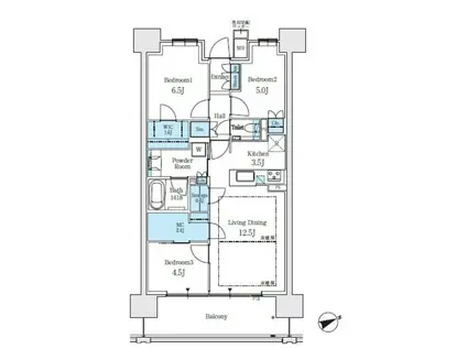 パークホームズ刈谷アネシア ノースレジデ(3LDK/14階)の間取り写真