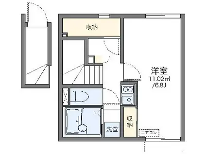 レオネクストフォーユウ(1K/2階)の間取り写真