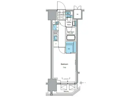 ルフォンプログレ田原町(1K/10階)の間取り写真