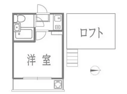 カオパレス ナンバー2(ワンルーム/1階)の間取り写真