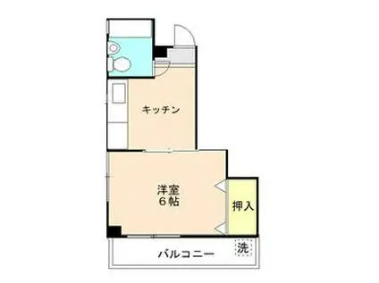 ファミーユ緑ヶ丘(1K/1階)の間取り写真