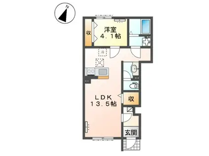 鹿嶋市大字平井 アパート工事(1LDK/1階)の間取り写真