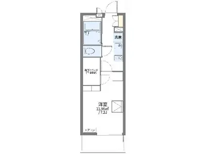 レオパレスコマツ(1K/3階)の間取り写真