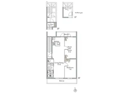 ベルメゾン中村橋サウス(2LDK)の間取り写真