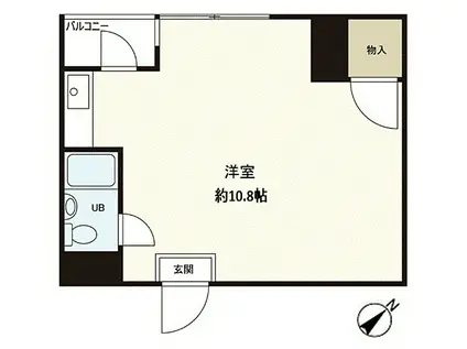 Kハウス(ワンルーム/3階)の間取り写真