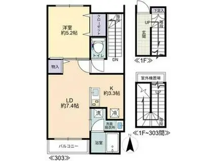 ＢＬＡＮＣＯＳＴＡ　ＳＱＵＡＲＥ(1LDK)の間取り写真