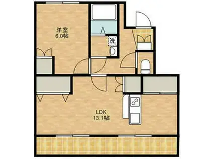 FELICIA(1LDK/2階)の間取り写真