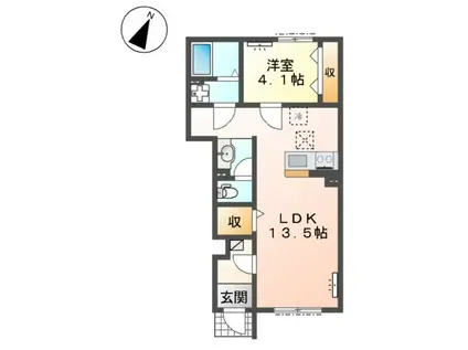 鹿嶋市大字平井 アパート工事(1LDK/1階)の間取り写真