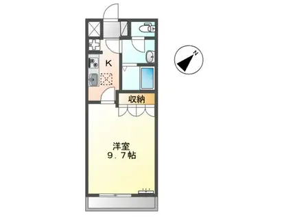 ビーアンビ(1K/1階)の間取り写真