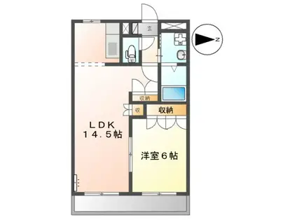 エーデルワイスOHBA(1LDK/1階)の間取り写真
