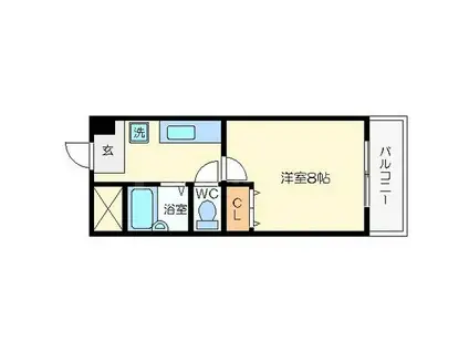 パークヴュー北梅田(1K/8階)の間取り写真