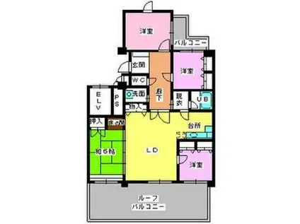 長丘コンドミニアム(4LDK/1階)の間取り写真