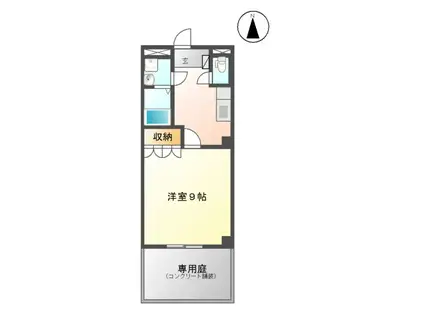 エルアール篠栗(1K/1階)の間取り写真