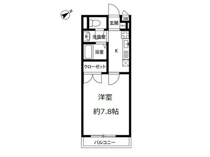 アムールエルダンジュ(1K/2階)の間取り写真