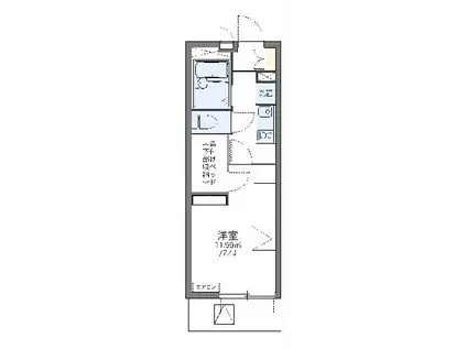 レオパレス五島(1K/4階)の間取り写真