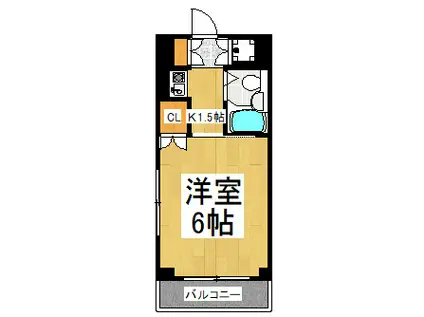 セジュール・ド・ミワ参番館(1K/2階)の間取り写真