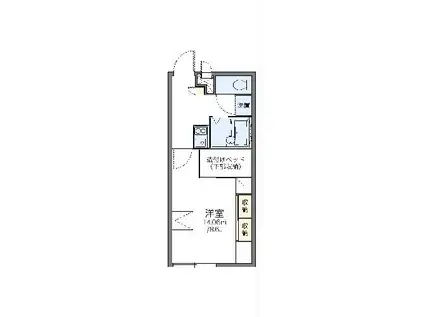 レオパレスウィング(1K/2階)の間取り写真