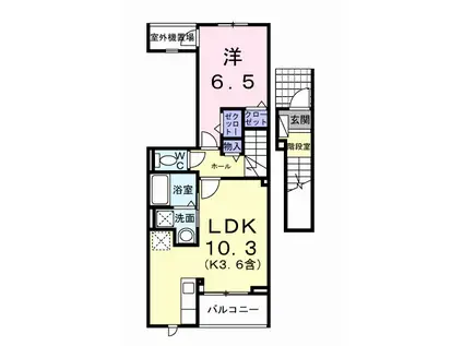 ソレイユ緑ヶ丘(1LDK/2階)の間取り写真