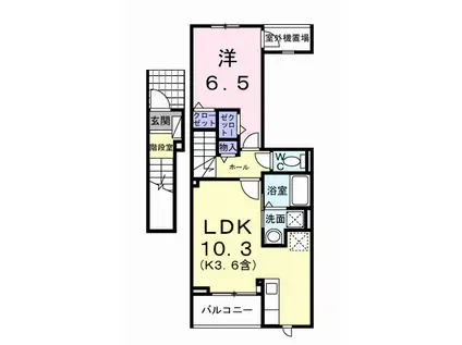 ソレイユ緑ヶ丘(1LDK/2階)の間取り写真
