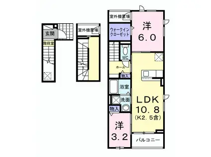 ソレイユ緑ヶ丘(2LDK/3階)の間取り写真