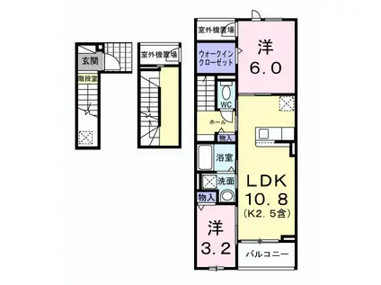 ソレイユ緑ヶ丘(2LDK/3階)の間取り写真