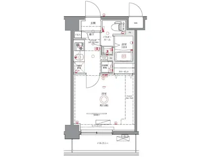 GENOVIA西川口Ⅱ(1K/3階)の間取り写真