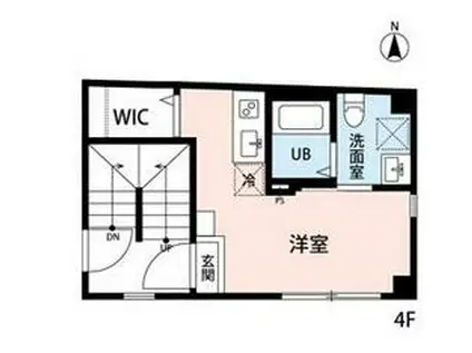 CREVE蒲田(ワンルーム/4階)の間取り写真