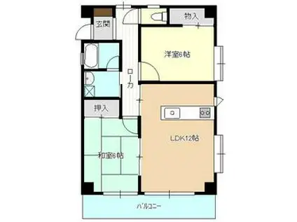 ポートテラス浦田(2LDK/2階)の間取り写真