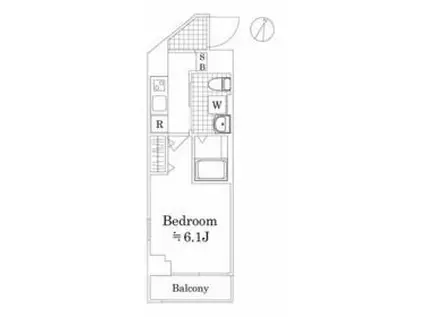 メインステージ多摩川Ⅱ(1K/1階)の間取り写真