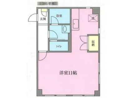 アルページュ(1K/5階)の間取り写真